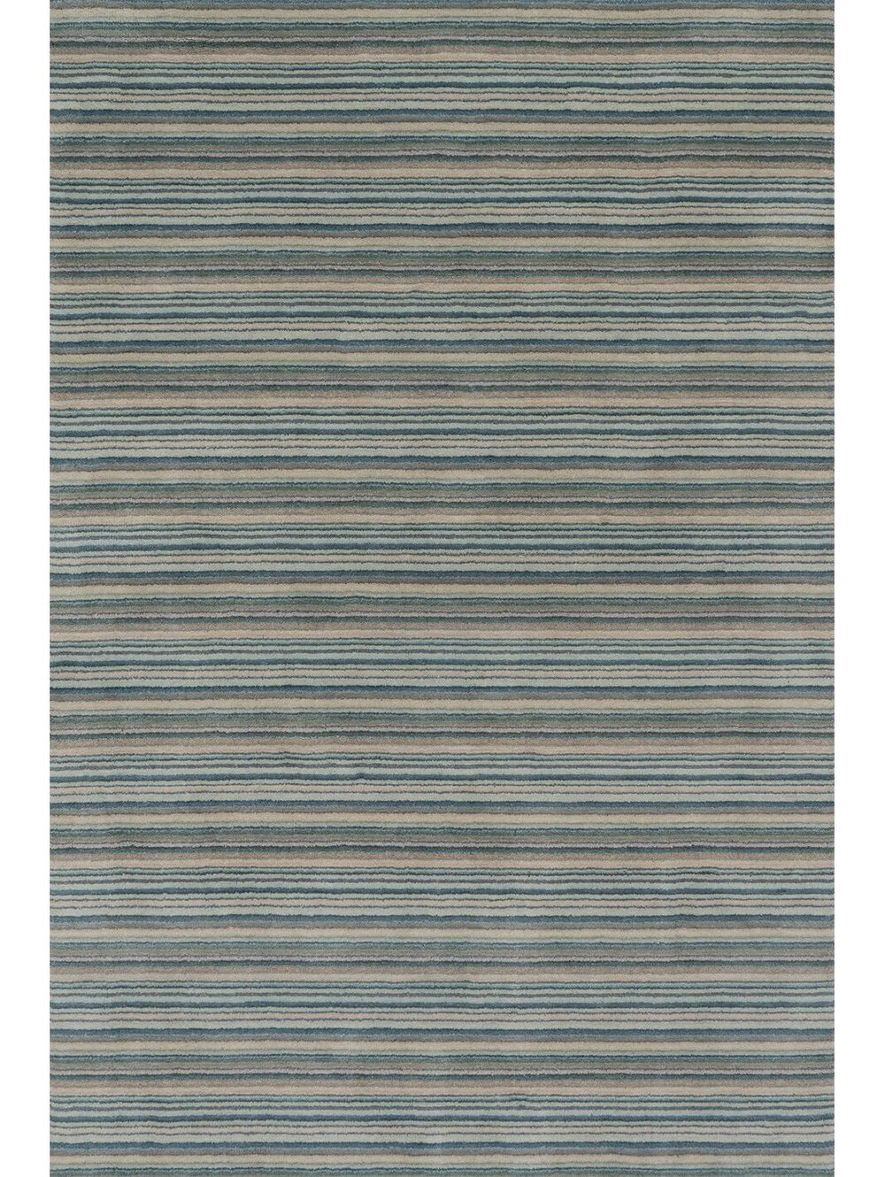 Annie Selke Brindle Stripe Hand Loom Knotted Wool Rug | Blue Rug Size 2'6"x8'